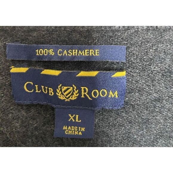 Club Room Mens XL 100% Cashmere V-Neck Sweater Pullover Gray - Picture 3 of 6